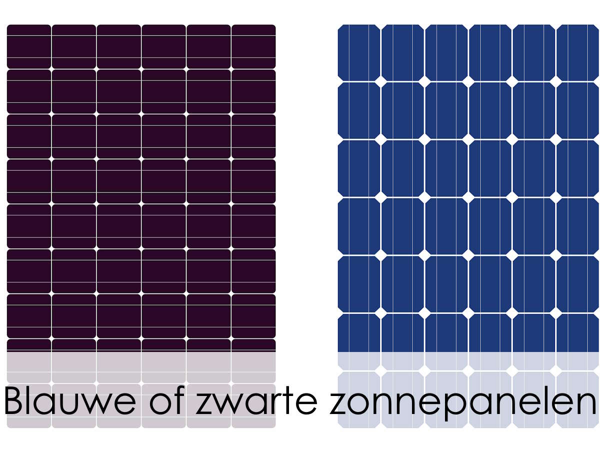 blauwe zwarte zonnepanelen